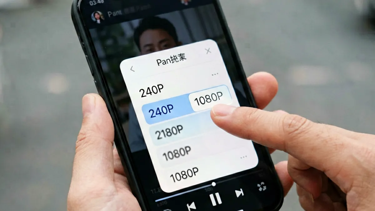草莓视频播放界面画质选择弹窗，用户正在从720P切换至1080P高清模式